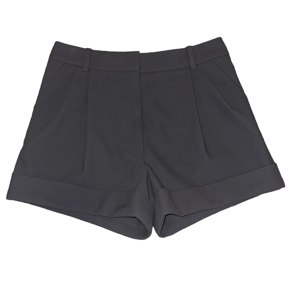 3.1 Phillip Lim Grey Gray High Waist Linen Blend Cuffed Shorts Size 8
